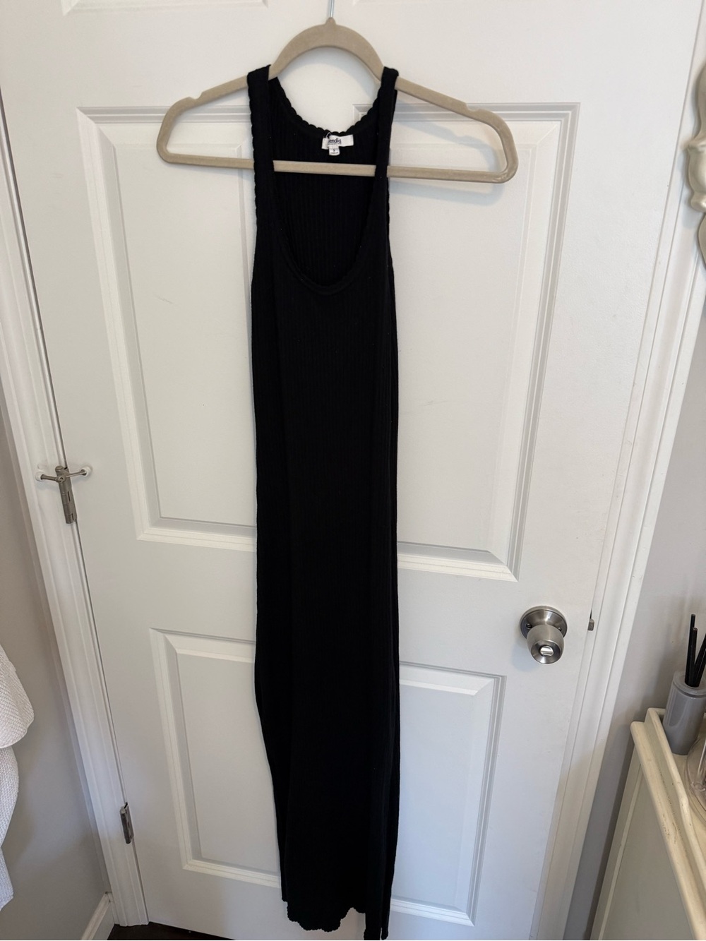 Splendid Cotton Sweater Black Ribbed Tank Maxi Dress